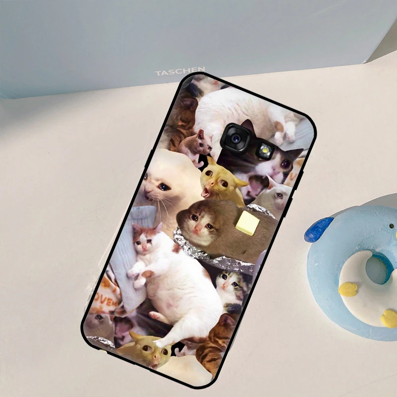 Crying Cat Memes Case For Samsung A3 A5 2017 J1 J3 J7 J5 2016 A7 A8 A9 J8 A6 A8 J4 J6 Plus 2018 Cover Shell