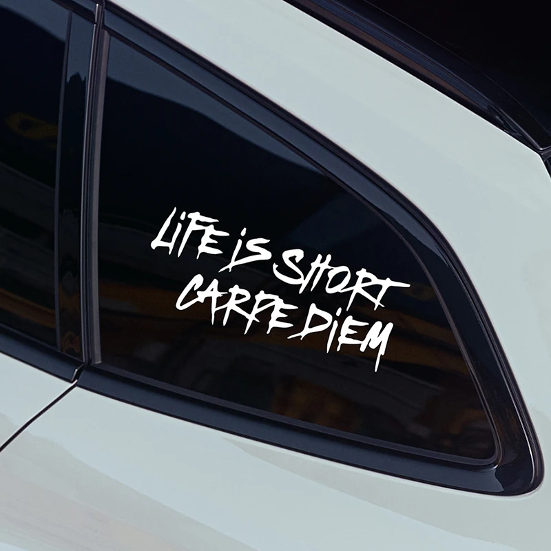 

Автомобильная наклейка с надписью, виниловая Водонепроницаемая наклейка, дневная жизнь, короткая, не выцветающая наклейка, забавная наклейка