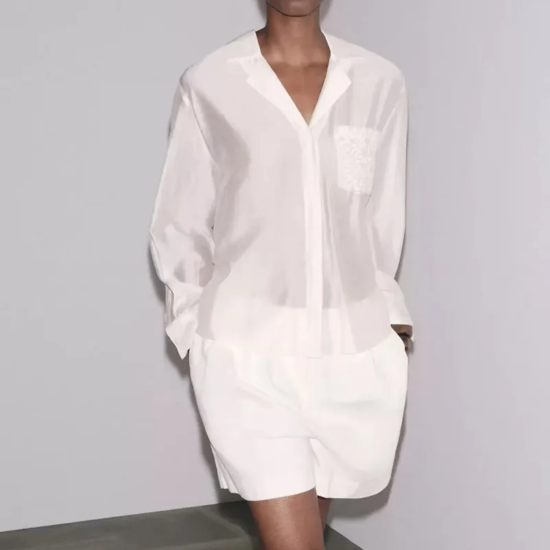 2025年秋新作 レディース イルトケット装飾襟付き ファッション ロングスリーブ レギュラーフィット プレミアム品質ブラウス