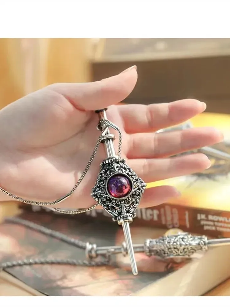 Magic Witch Necklace Women\'s Vintage Blood Pack Removable Witch Wand Pendant Cosplay Jewelry Couple New Lover Gift