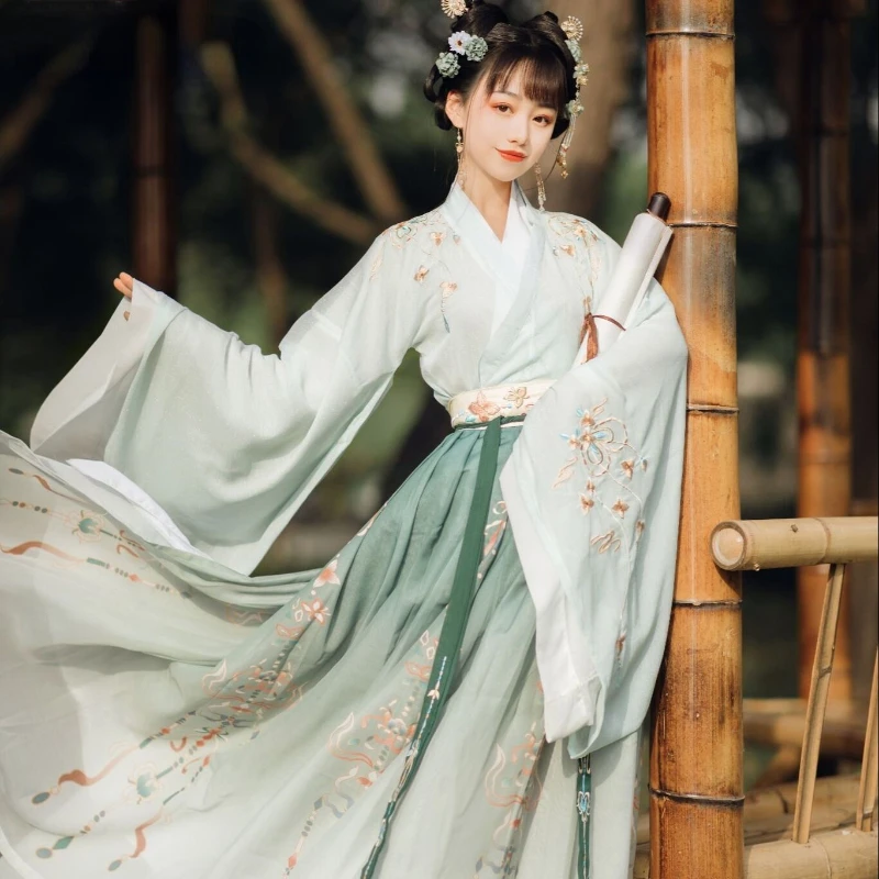 Hanfu 드레스 여성 중국 전통 의상 축제 복장 고대 민속 무용 의상 동양 동양 요정 공주 코스프레