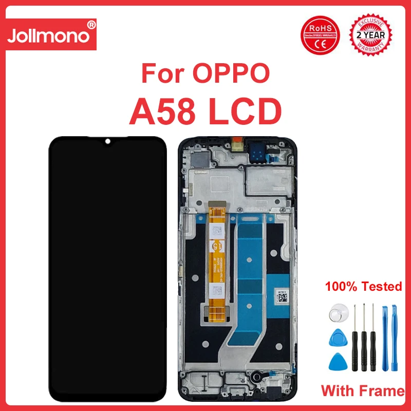 Imagem -03 - Lcd Touch Screen com Moldura para Oppo A58 Peças Sobressalentes Phj110