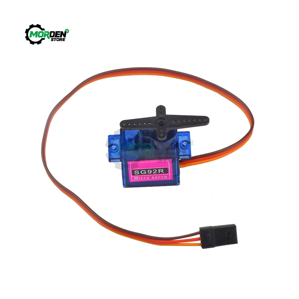 Analog พวงมาลัยเกียร์ MG996R 180องศา Servo SG92R สีฟ้า180 ° สำหรับรุ่นเฮลิคอปเตอร์เรือของเล่นอุปกรณ์เสริม