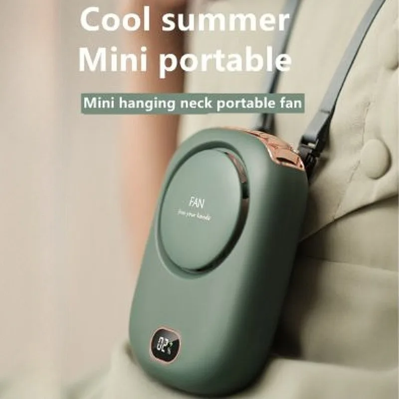 Ventilador portátil para colgar en el cuello, Mini ventiladores de refrigeración para la cintura, ventilador enfriador deportivo recargable por USB sin aspas para viajes y deportes al aire libre