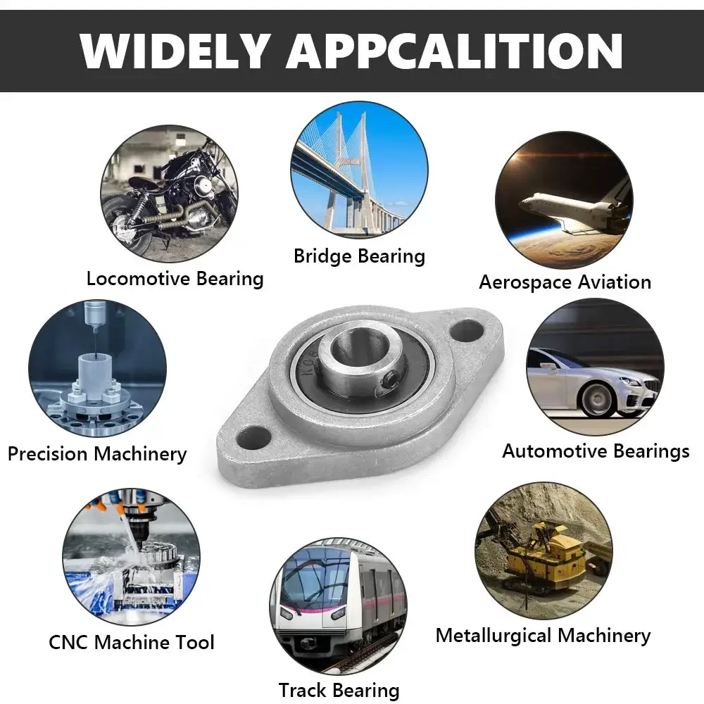 Zinc Alloy Pillow Block Bearing KP08 KFL08 8mm Inner Bore Shaft Rod Bearings Brackets Self-Alignment Mounted Ball Bearings