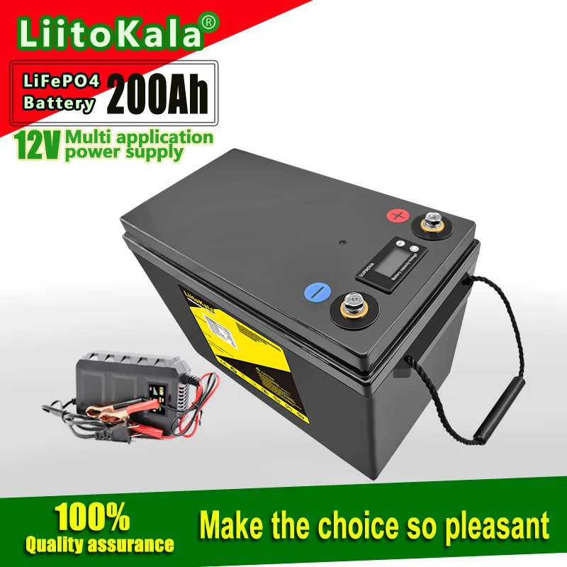 LiitoKala 12V LiFePO4 Battery 60Ah 100Ah 120Ah 150Ah 180Ah 200Ah 300Ah 12.8V For RV Campers Golf Cart Off-Road Off-grid+14.6V20A