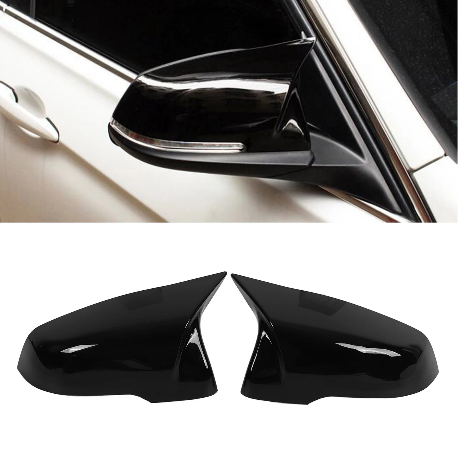 

Mirror Cover UV Resistant Mirror Cap Gloss Black ABS Mirror Shell For BMW X1 F48 F52 2016-2019 OEM 51167386567 51167386568