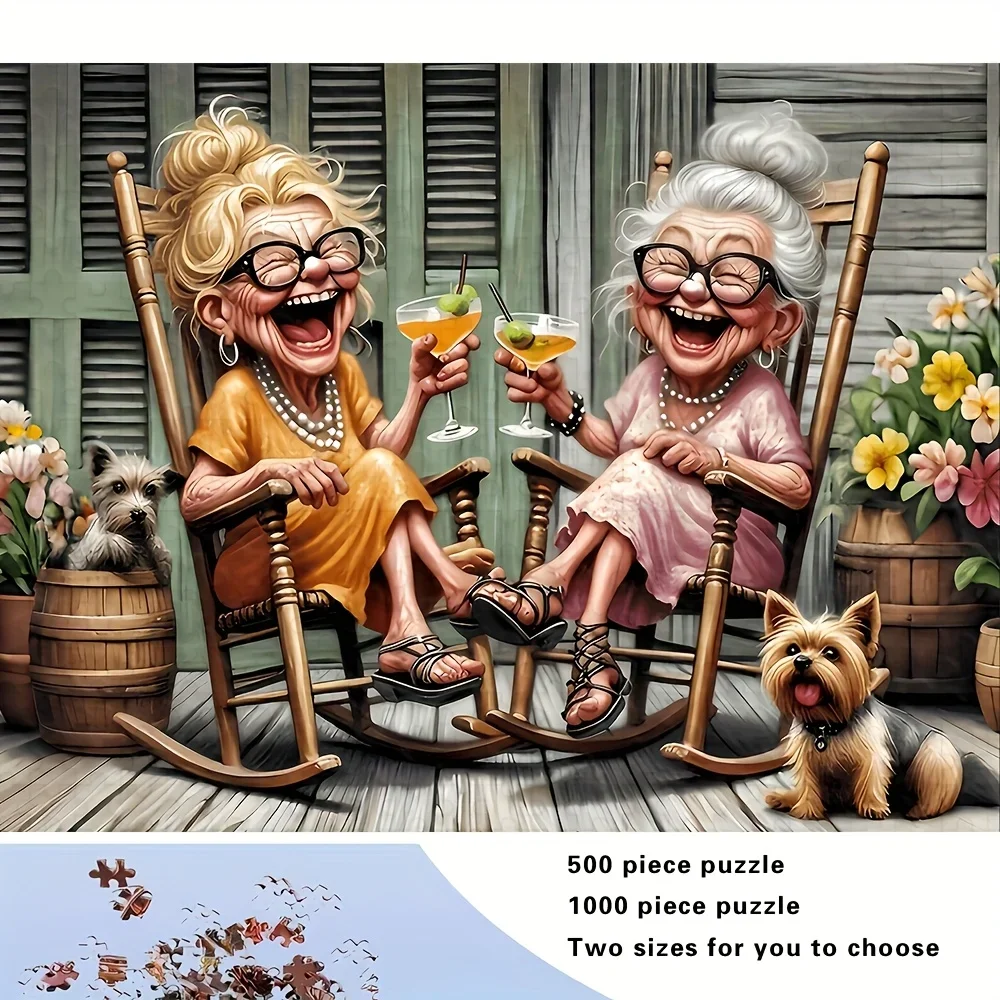 500/1000 Stück Puzzle für Erwachsene, großes Challenge-Puzzlebuch mit 2 Schwierigkeitsstufen (500 und 1000 Stück), freundliche Tragbarkeit, Cha