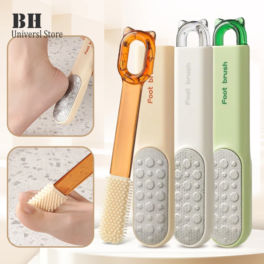 3in1 فرشاة غسل القدم الكالس عرموش عدة الخفاف تنظيف مزيل الحجر كعب إزالة الجلد الميت الفولاذ المقاوم للصدأ الغسيل باديكير أداة