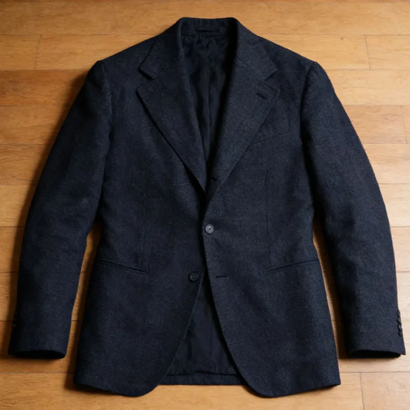 Mens Tweed Suit Blazer Wool Vintage Inspired Single Breasted Slim Fit Business Casual Fashion Coat for Wedding Office Party Wear image 6
