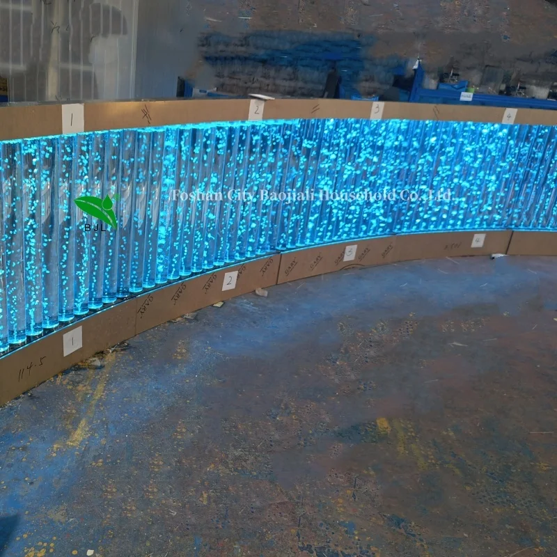 

Customization.Interior Design Curved Led Colorful Acrylic Water Bubble Wall Privacy Screen Room Divider