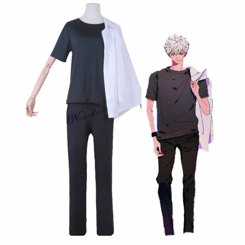 CyLINK انقر XiaoShi تأثيري أنيمي الشيطان لعبة LuGuang Qiao Ling Cheng XiaoShi سترة موحدة شعر مستعار زي حفلة الهالوين تأثيري حلي