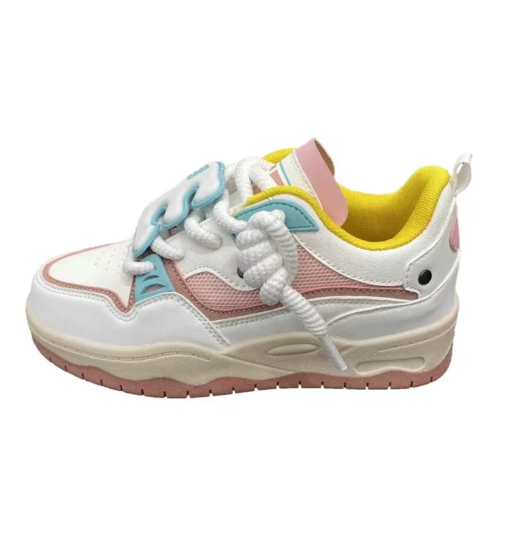 Preppy Style Women Pink Shoes Fashion Breathable Girls Sneakers Sports Casual Size 36-44