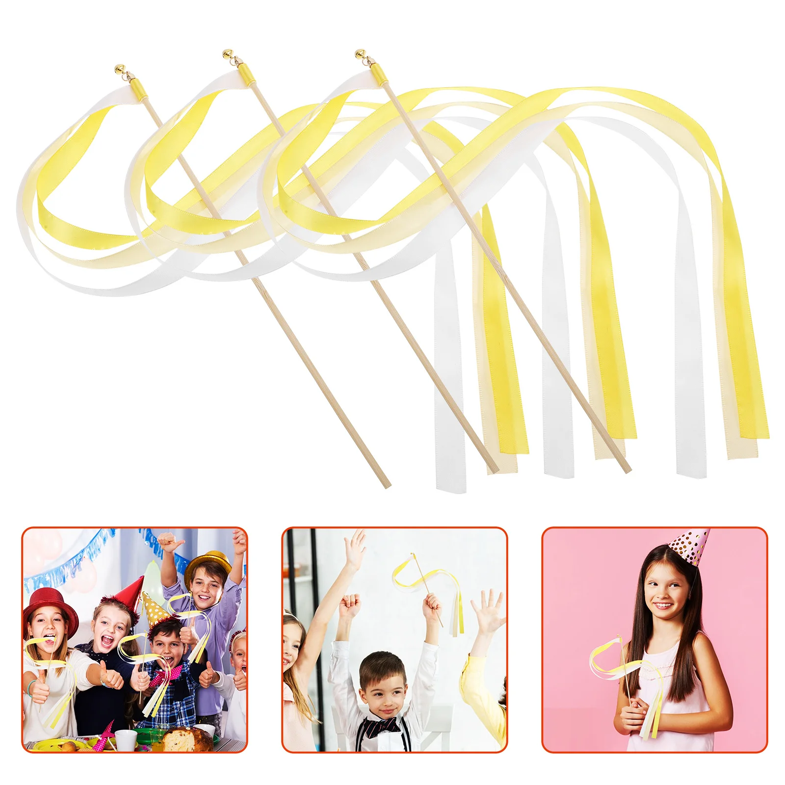

30Pcs Ribbon Fairy Wand Streamers Colorful Ribbon Stick Party Decorations Wedding Birthday Photo Props Kids Party Favor