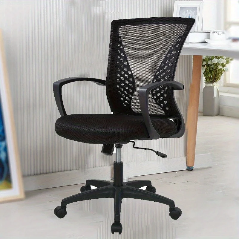 Modern Ergonomic Mesh Office Chair with Adjustable Height, 5-Wheel Swivel Base, Comfortable Desk Chair for Home, Study