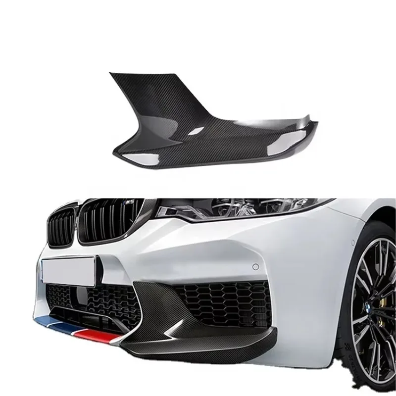 

High Quality Style Full Dry Carbon Front Splitters Front Down Flaps Corner Bumper Lip Protector for BMWS F90 M5 2018-2020
