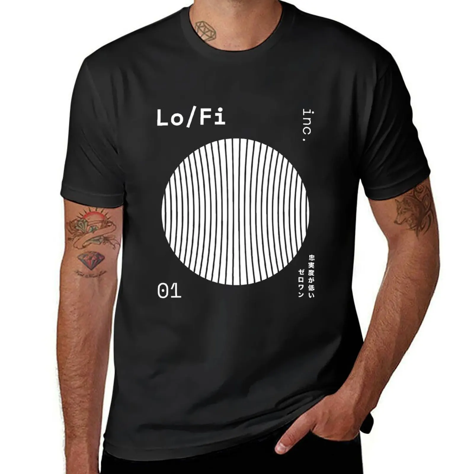 Lo/Fi inc. 01 Reverse T-Shirt customs anime clothes boys whites Men's t-shirt