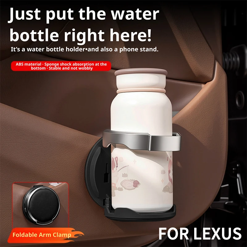 For Lexus Car Premium Multifunctional Door Cup Holder RX RX350 RX450h RX500h ES NX GX LX IS GS CT200h LM Interior Accessories