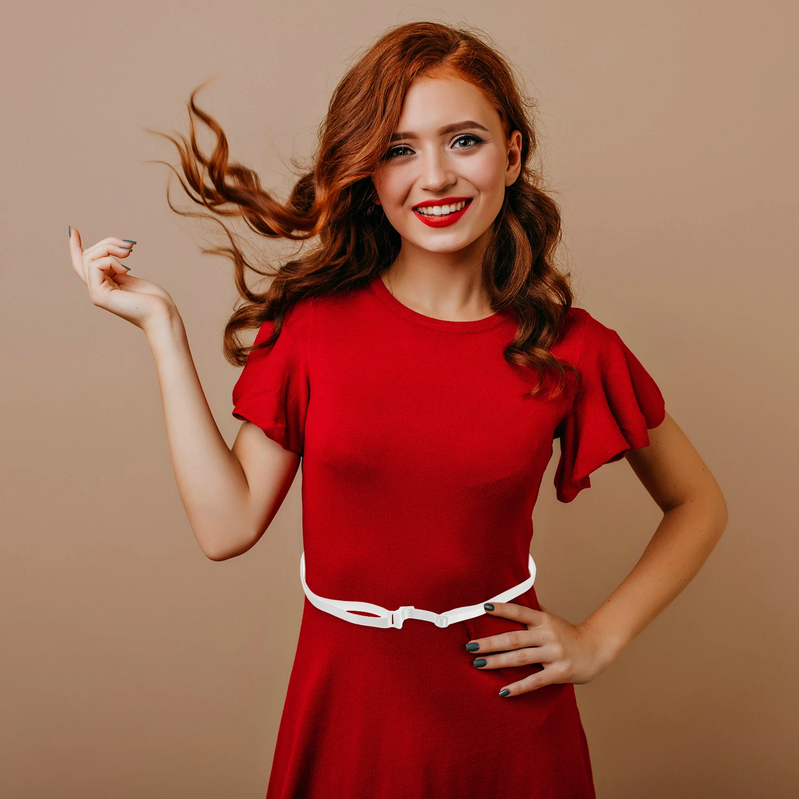 

2pcs Adjustable Invisible Waist Band For Women Shirts Sweaters Stretchy Tucking Belt Seamless Crop Elastic Band Universal Fit