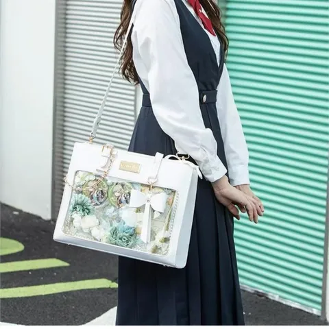 JIAERDI прозрачные белые Itabag женские Harajuku эстетические кожаные сумки на плечо кошелек женская универсальная большая вместительная сумка