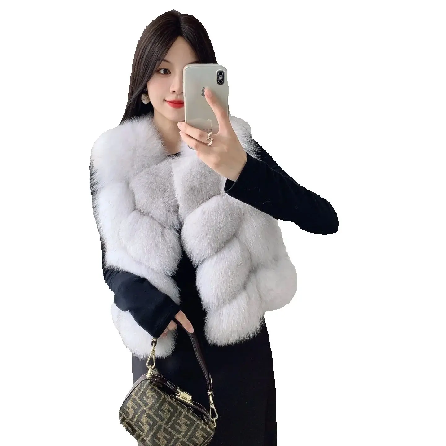 Popular Finnish The 2025 new  whole fur fox fur vest and bread cubes online bestsellers. They make Korean women look younger