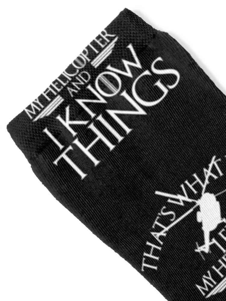 THAT'S WHAT I DO I FLY MY HELICOPTER AND I KNOW THINGS Socks Antiskid soccer christmass gift floor funny sock Woman Socks Men's