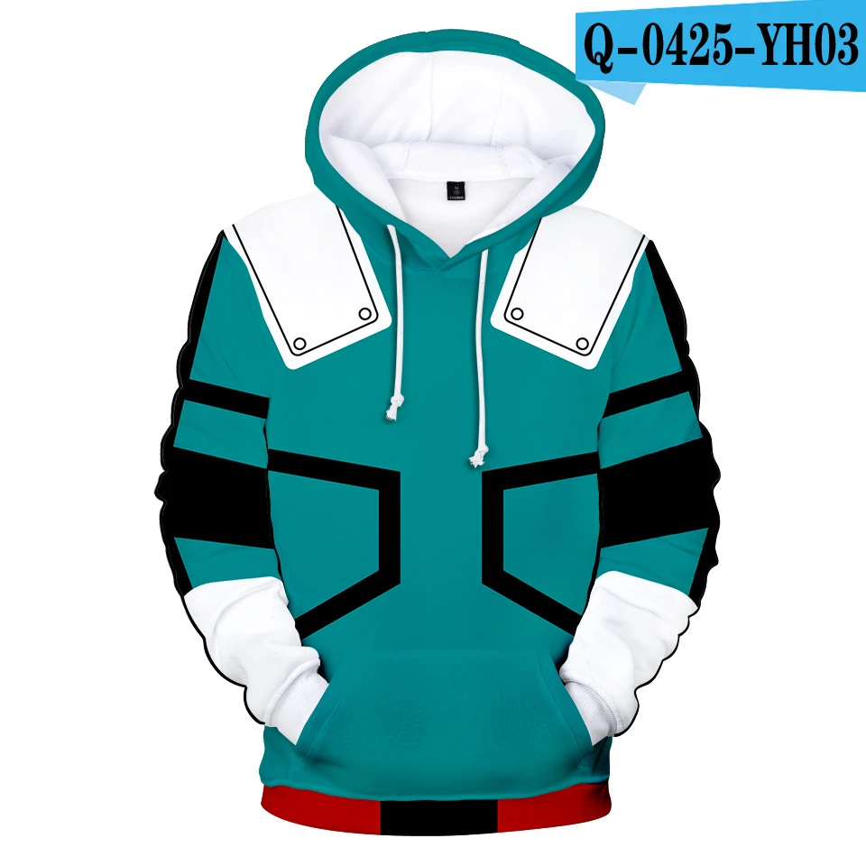 My Hero Academia Midoriya Izuku All Might Cosplay Costume School Uniform Boku No Hero Academia 3D Print Mens Hoodies Sweatshirts
