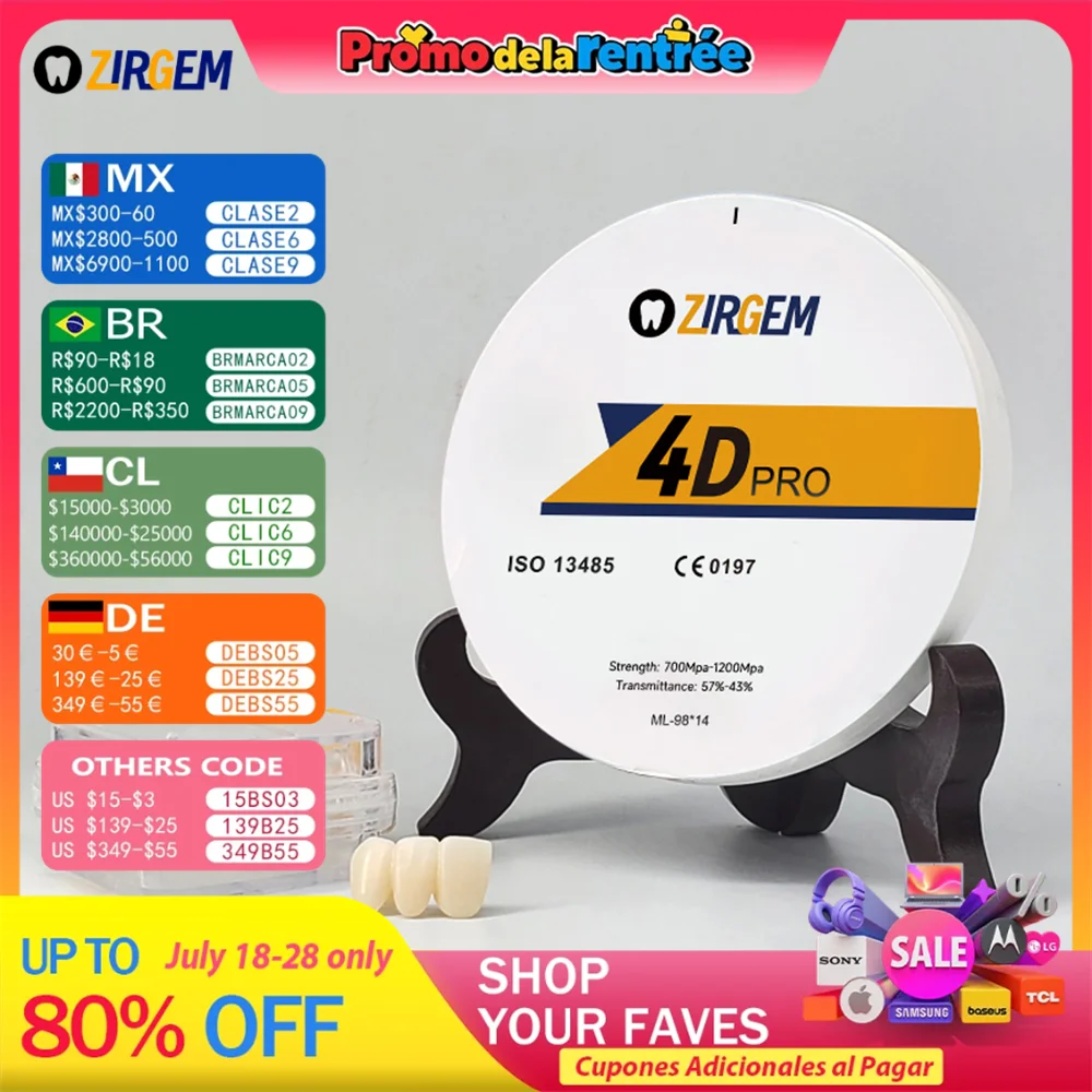 Zirgem многослойные 4D Pro циркониевые