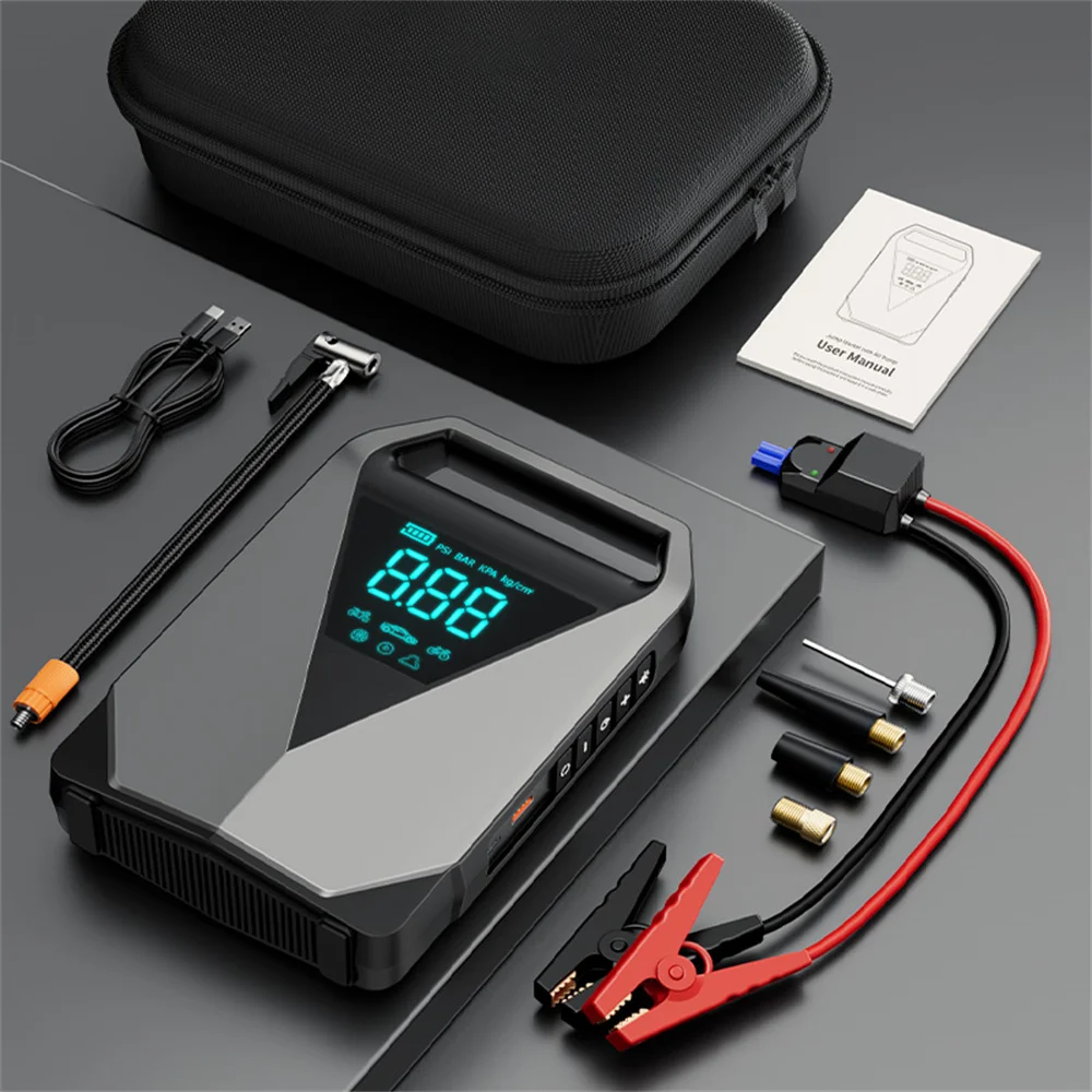 Wireless air pump 150psi 12000mAh high-power Cordless Blower car jump starter auto battery booster 3 in 1 power bank for car