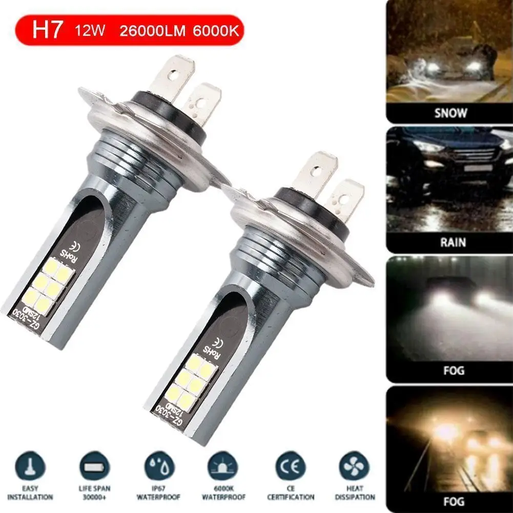 

1Pcs H4 H7 LED Headlight 26000LM LED H11 H1 H3 Car Fog Light Bulbs 9005 9006 Auto Driving Running Lamps 12W 12V