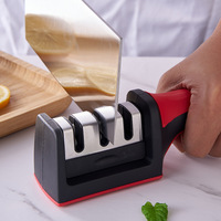 Knife Sharpener 3-Stage Quick Sharpener Multifunctional Knife Sharpener with Non-Slip Base Handheld Kitchen Knife Accessories