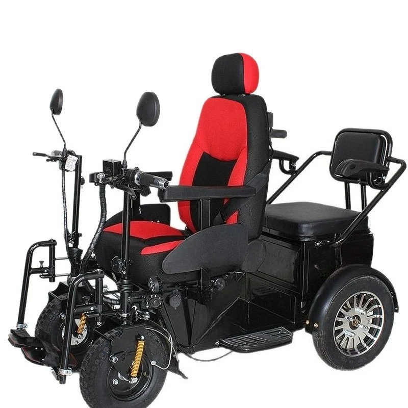 Wheelchair off-road two-seater electric wheelchair elderly disabled car scooter four wheels