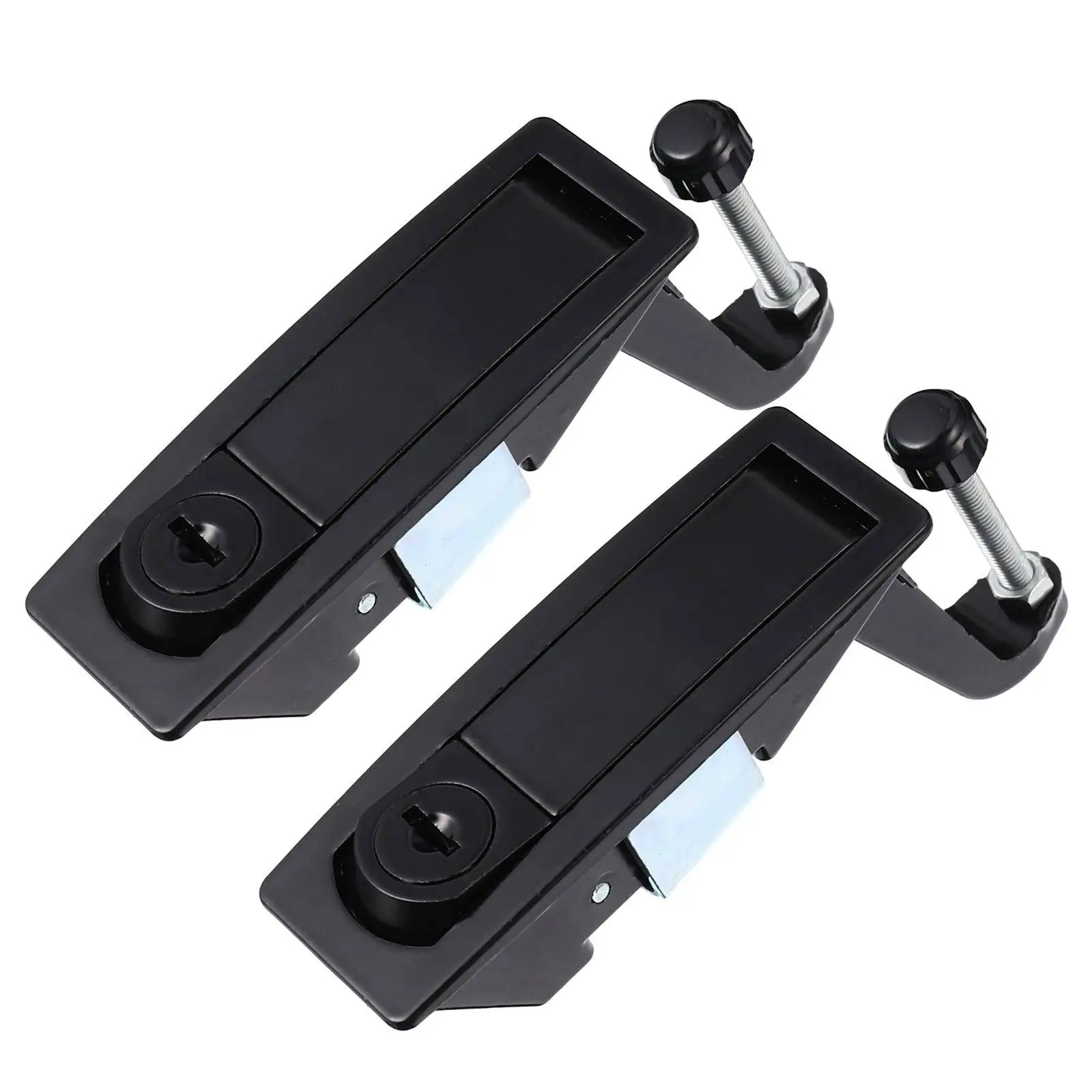 2Pcs Iron Cabinet Lock Compression Latch Zinc Alloy Adjustable Lever Lock Key Locking Flush Latch for Farm Vehicles Equipment