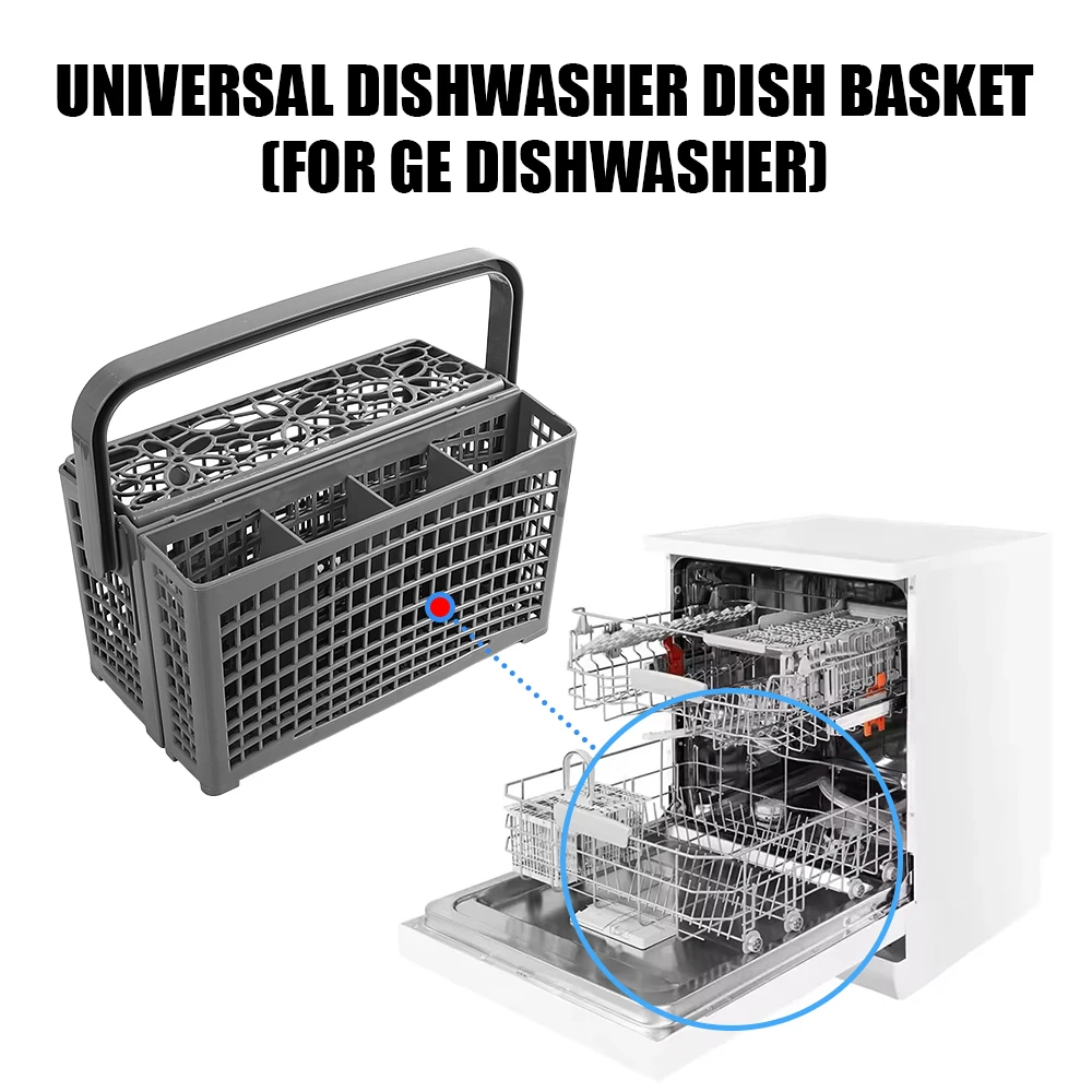 سلة أدوات فضية لغسالة الأطباق العالمية لرف تخزين سكاكين Bosch/Maytag/Kenmore/Whirlpool/LG/Samsung/Kitchenaid، GE