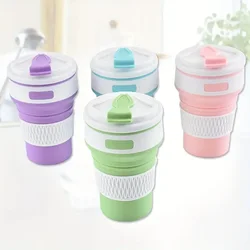 1pc, Travel Folding Water Cup, Silicone Mouthwash Cup, Sports Water Cup Tumbler Coffee Mug, Portable Retractable Thickened Non-s