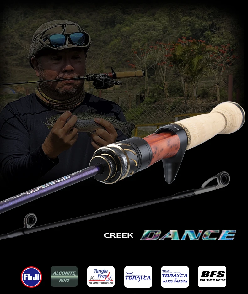 PURELURE CREEK DANCE Forellenrute BFS Fishing Casting UL Spinning Light Travel Rod Stream Ejection Rod Fuji Alconite Ring Barsch – Detail 18