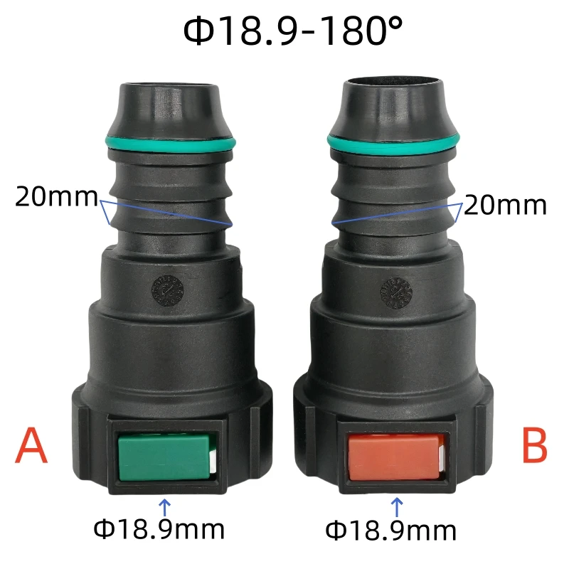 

18,9 мм 18,9 пластиковый женский фитинг, быстрый разъем топливной линии с большим размером, прямой, 180 градусов, с двойным замком, 1 шт.