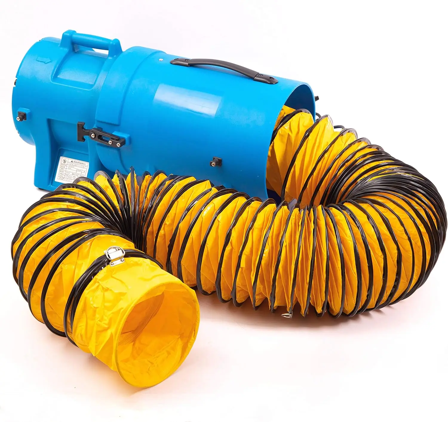 Ventilador axial de alta pressão de 8 polegadas 1/3hp para ventilação com mangueiras e recipiente de 25 pés