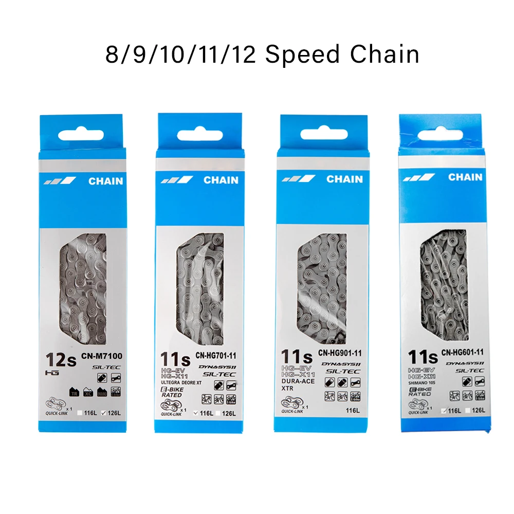 Shimano 9/10/11s Bicycle Chain Current 11v MTB Bike Accessories 8v 9v 10v 11v Current HG53 HG54 HG601 HG701 HG40 Road Bike Chain