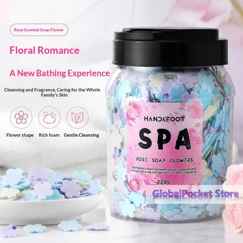 [TG823]220G Disposable Travel Soap Leaves, Petal-Shaped 0.61in, Lathers Instantly, Fragrance Options, For Hotel, Camping, Office