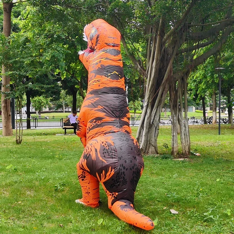 เด็กผู้ใหญ่ Inflatable Sinosaur คอสเพลย์ T-Rex สัตว์การ์ตูนชุดสูทฮาโลวีนเครื่องแต่งกายสําหรับ Man Woman