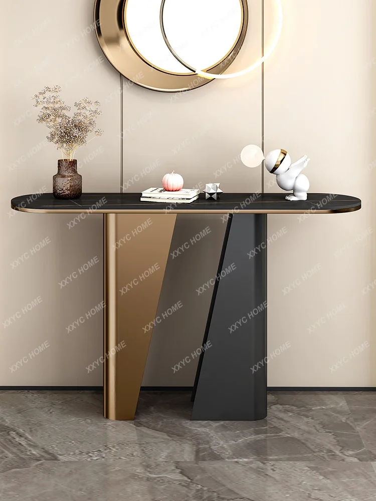 

Console Tables Wall-Mounted a Long Narrow Table Household Stone Plate Ultra-Narrow Partition Side View Sets Curio Cabinet