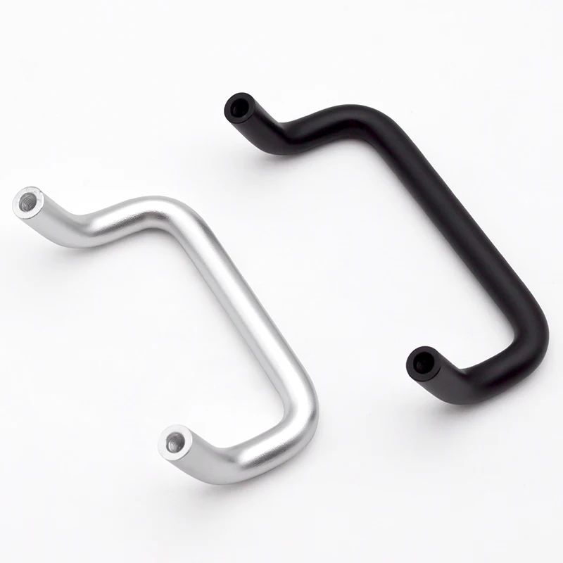 Industrial handle Aluminum alloy arc double bending angle bending door handle drawer cabinet door lock handle