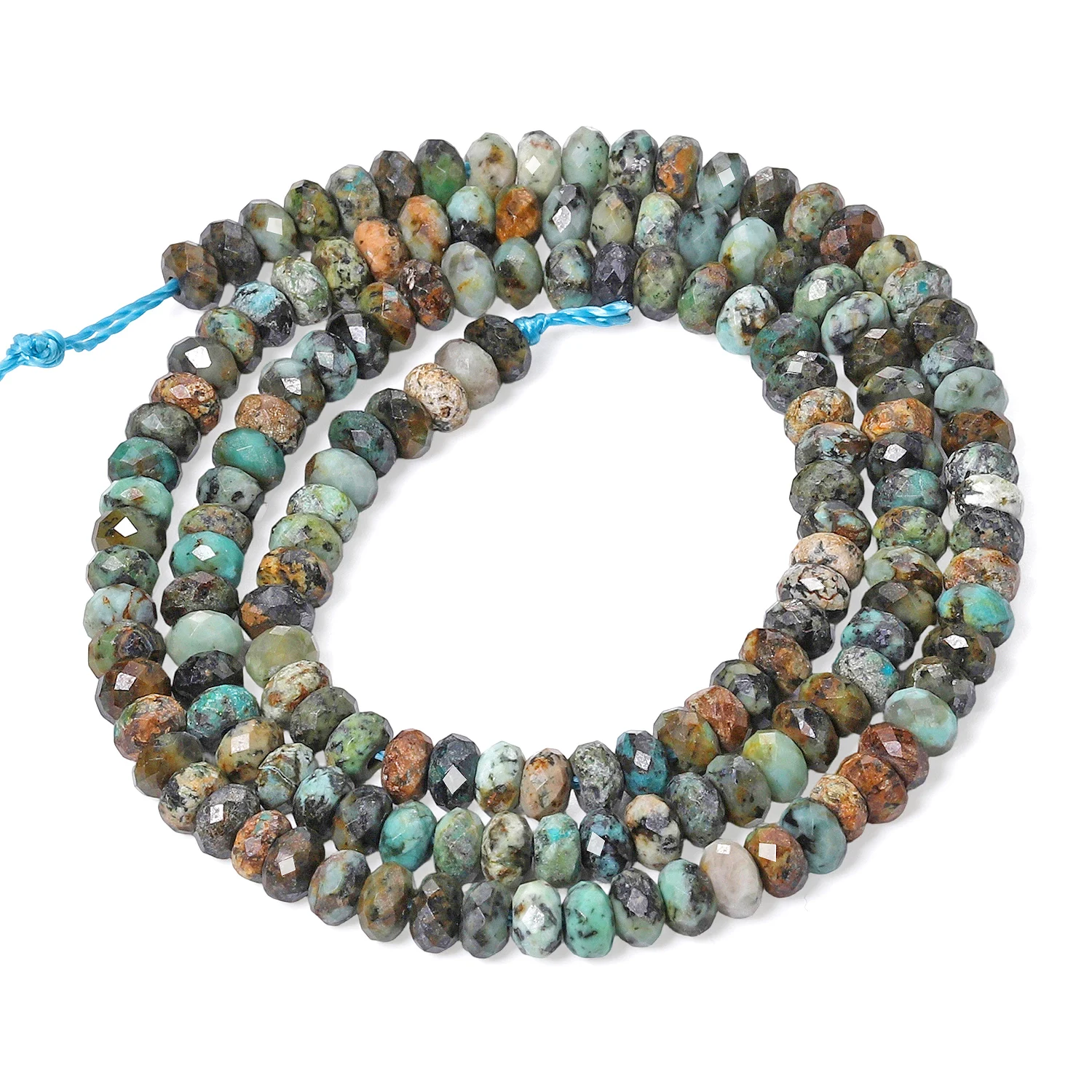 الفيروز الأفريقي الطبيعي حجر الخرز 4x2 مللي متر الأوجه شقة مستديرة Rondelle شكل الخرز لصنع المجوهرات Diy بها بنفسك اكسسوارات #4