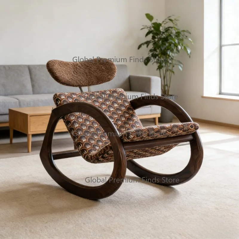 Modern Living Room Chair Light Luxur-y Reclining Rocking Chair Retro Style Sofa Chair