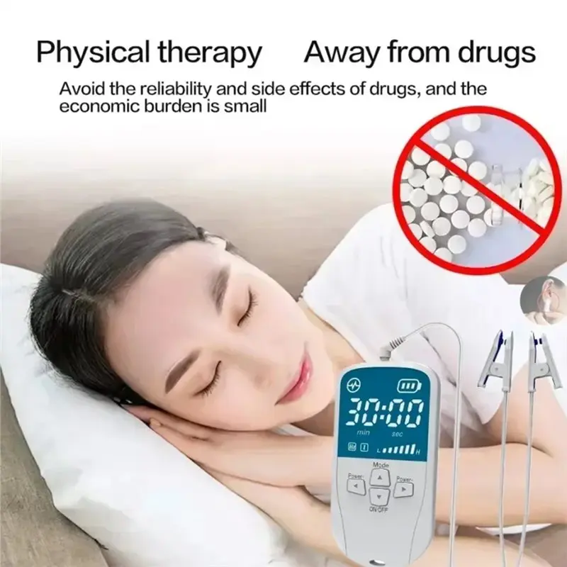 A01V-Portable Pulsed Sleep Aid Instrument Microcurrent CES Stimulation Quick Sleep Aid, Stress Relief Sleep Aid Device