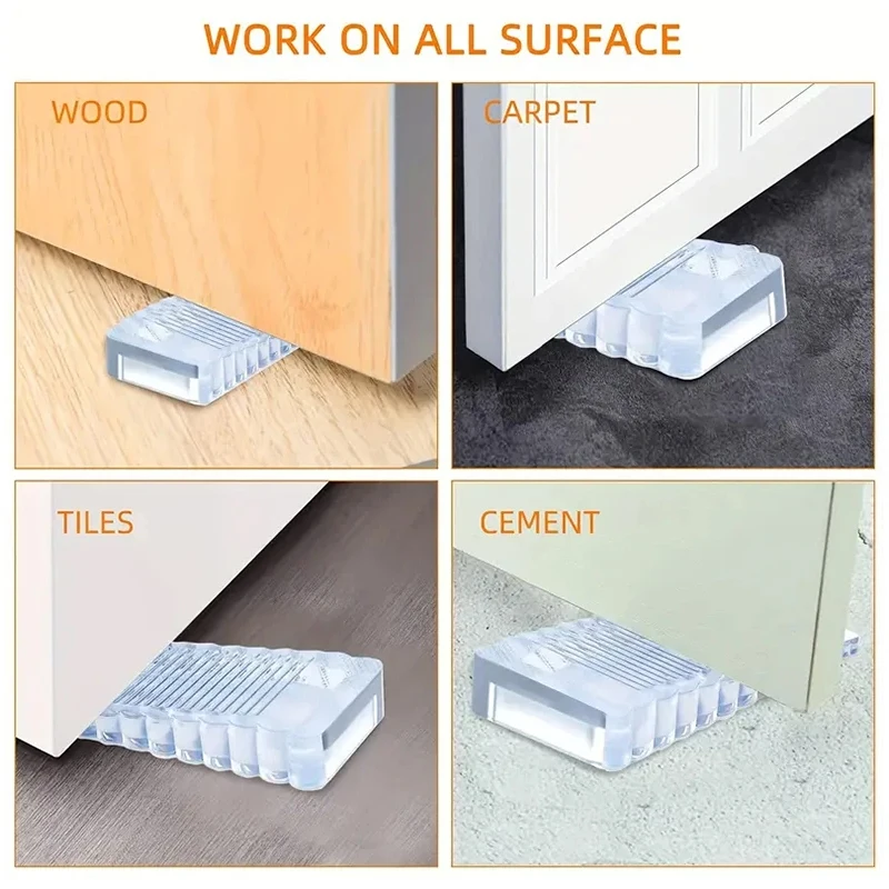 ‌Reusable Silicone Door Stopper with Shock Absorption – Wedge Anti-Collision Block for Home & Office Door Handle Protection‌