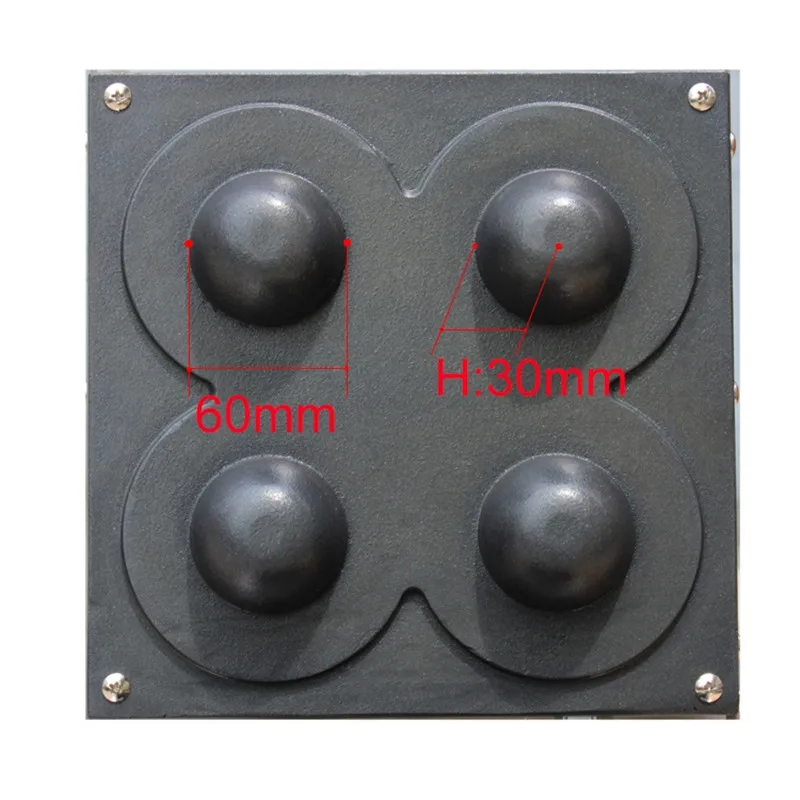 GCS 4 قطعة الكهربائية التجارية الفولاذ المقاوم للصدأ غير عصا النساء المعتوه الهراء شكل كبير الصدر الهراء بيكر الثدي الكهربائية صانع الوافل