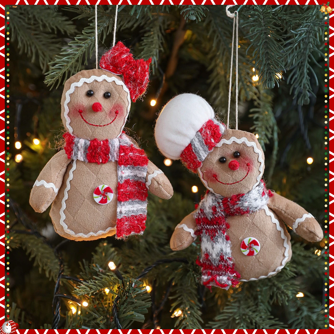 

Christmas Gingerbread Man Plush Ornament 2025 Christmas New Year Decoration Xmas Fun Gingerbread Doll Pendant Fabric Doll Props