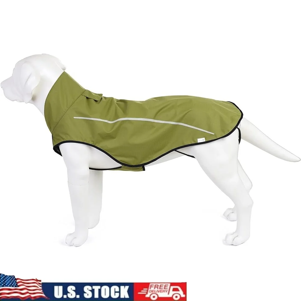 

Reflective Dog Raincoat Waterproof Adjustable Lightweight Breathable Pet Jacket with Leash Hole Small Medium Large Breeds